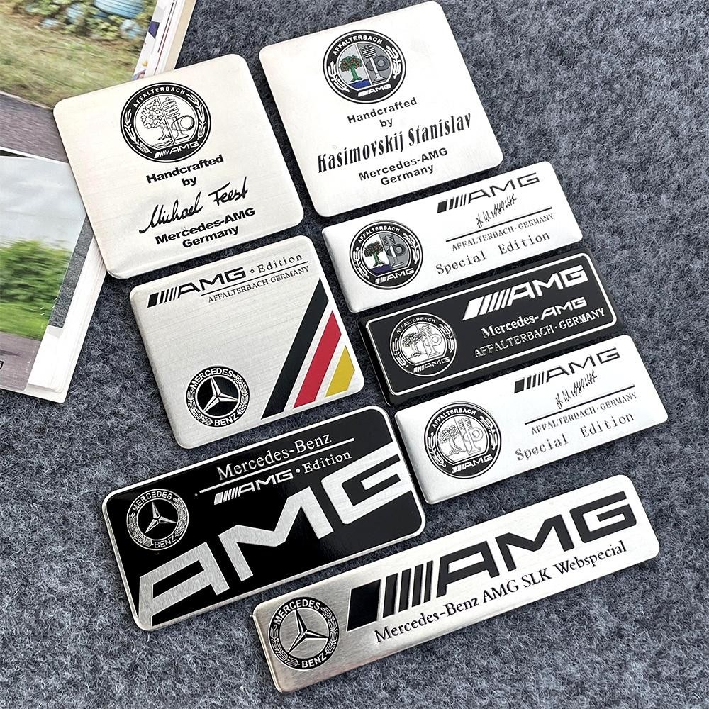 สําหรับ Mercedes Benz AMG ยานยนต์สะท้อนแสงสติกเกอร์กันน้ํา Designer ลายเซ็นป้ายสัญลักษณ์อลูมิเนียมสัญลักษณ์ Apple Tree การปรับเปลี่ยนยานยนต์สติกเกอร์โลโก้