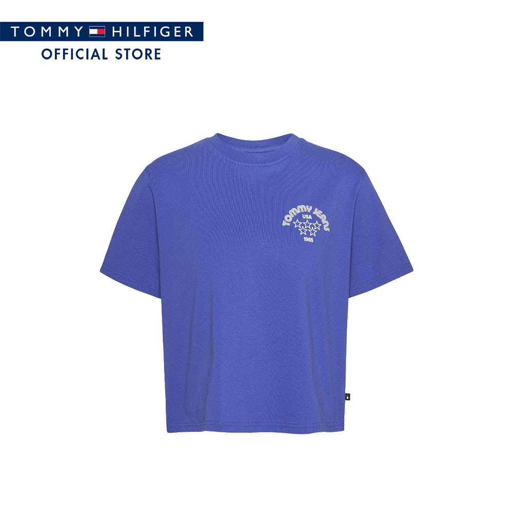 Tommy Hilfiger เสื้อยืด ผู้หญิง รุ่น DW0DW17831 C6H - สีน้ำเงิน
