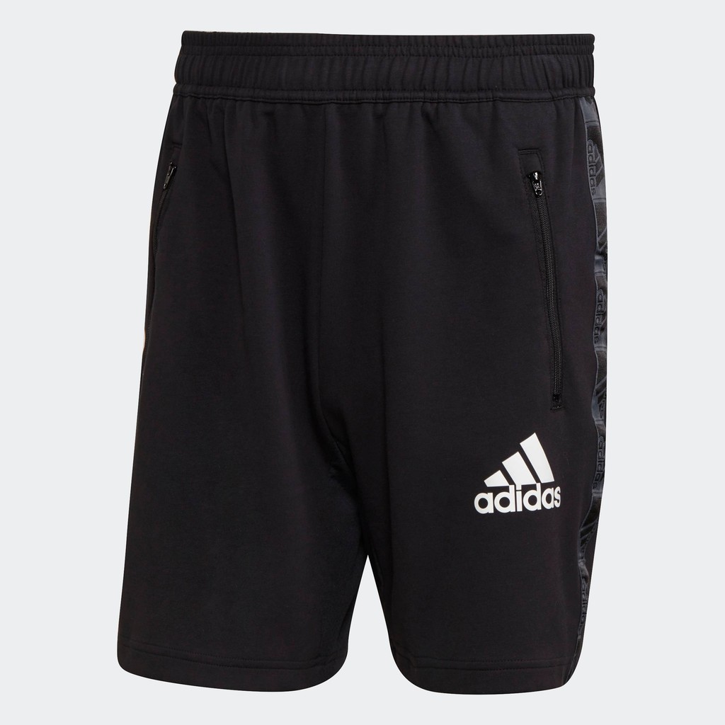 adidas เทรนนิง กางเกงขาสั้น AEROREADY Designed to Move Sport Motion Logo ผู้ชาย สีดำ H28791