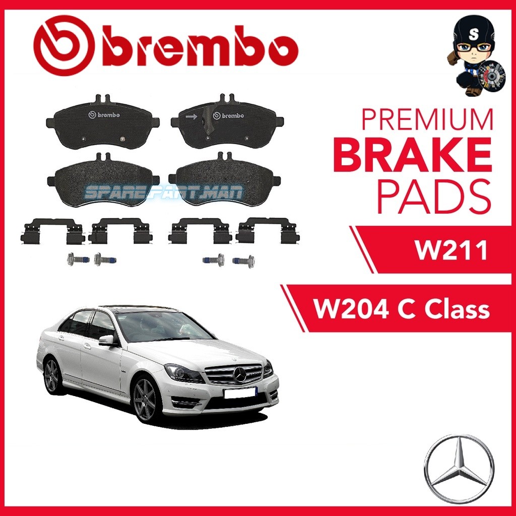 ผ้าเบรคหน้า BREMBO (1 ชุด) - Mercedes W204 C CLASS07, Mercedes W211'06