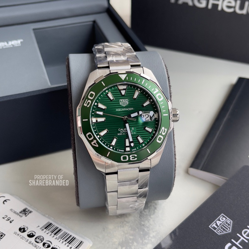 Tag Heuer Aquaracer Green Dial Hulk Steel Watches 43MM Calibre 5 WAY201S.BA0927