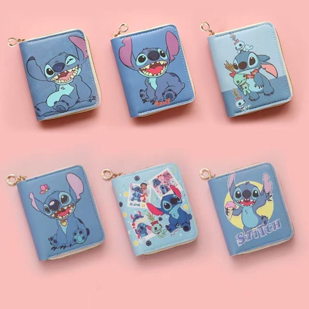 Mh กระเป๋าสตางค์กระเป๋าเงิน, PU หนัง Kawaii Stitch กระเป๋าใส่เหรียญเงิน,อะนิเมะ Figures Tote กระเป๋ากระเป๋าถือบัตรเครดิต Holoder เด็กของขวัญวันเกิด
