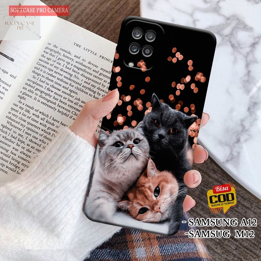 เคส HP Samsung Galaxy A12 / Samsung M12 - Rajacase - เคสโทรศัพท์ Samsung A12 / M12 - เคสแมว Motif - 