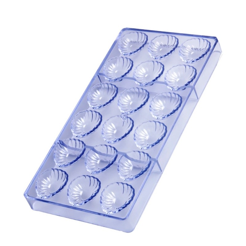 SIY 18 Slot Shell Mold for Chocolates Jellies Grade Plastic Polyคาร์บอเนต Candy Mould สําหรับ Ocean 