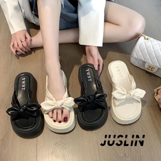 JUSLIN   รองเท้าแตะผู้หญิง ส้นแบน ใส่สบาย สไตล์เกาหลี รองเท้าแฟชั่น 2023 ใหม่  ทันสมัย Chic High quality สไตล์เกาหลี B28G14X 37Z230910