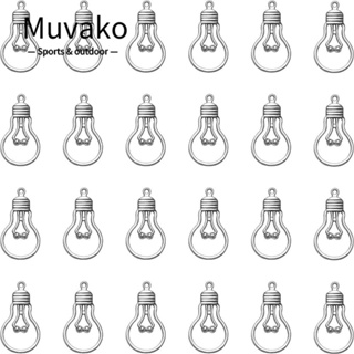 Muvako จี้หลอดไฟ อัลลอย รูปหลอดไฟ 20*36 มม. สไตล์โบราณ สีเงิน 100 ชิ้น