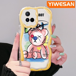 เคสโทรศัพท์มือถือแบบนิ่ม ใส กันกระแทก ลายการ์ตูนหมีน่ารัก สีชมพู สําหรับ VIVO Y21 2021 Y21G Y33s Y21s Y21e Y21a Y21t T1x 4G