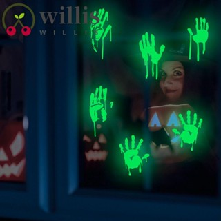 Willis วอลเปเปอร์ เรืองแสง น่ากลัว ห้องเด็ก DIY รูปลอก รอยเท้า สติกเกอร์ติดผนังบ้าน