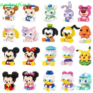 Augustine บล็อกตัวต่อ รูปการ์ตูนมิกกี้เมาส์ LinaBell Cinnamoroll StellaLou Pikachu ของเล่นสําหรับเด็ก