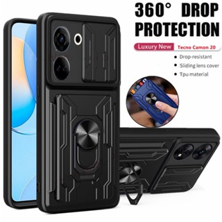 Rear Camera Full Protection Phone Case For Tecno Camon 20 Pro 20pro Camon20 Pro Camon20pro 4G 5G 2023 Anti Shock KickStand Card Slot Casing shockProof Armor Back Cover