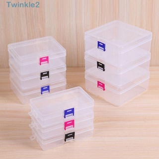 Twinkle กล่องพลาสติกใส ทรงสี่เหลี่ยม ทนทาน สําหรับใส่เครื่องประดับ ลูกปัด