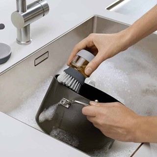 2 in 1 Dishwashing Liquid Soap Dispenser Cleaning Palm Brush Dishwasher Pump Press Kitchen Cleaner