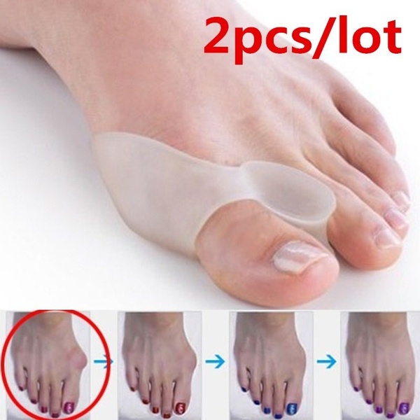 ซิลิโคนเจล 2 ชิ้น ที่หนีบนิ้วเท้า ขนาดใหญ่ แยกนิ้วหัวแม่มือ ป้องกันตาปลา ปรับรูปเท้า