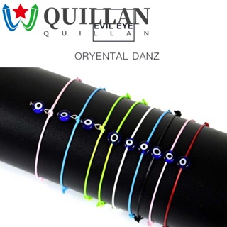 Quillan สร้อยข้อมือ ด้ายบาง สีฟ้า ตาชั่วร้าย ของขวัญสําหรับผู้หญิง ผู้ชาย ปรับความยาวได้ สีแดง เชือกเครื่องประดับ