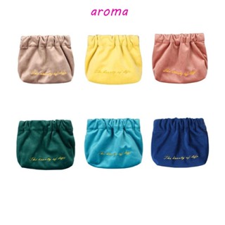 Aroma กระเป๋าเครื่องสําอาง ผ้ากํามะหยี่ อเนกประสงค์ สะดวก สร้างสรรค์ สําหรับผู้หญิง