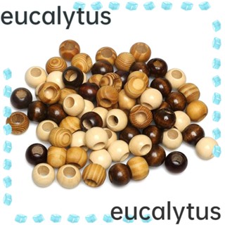 Eucalytus1 ลูกปัดไม้ สีน้ําตาล 80 ชิ้น|ลูกปัดไม้ ขนาด 20 มม. สําหรับทํางานหัตถกรรม DIY|โปรเจคต์