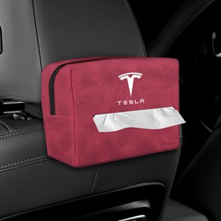 Tesla กระเป๋าทิชชู่ อเนกประสงค์ สําหรับแขวนตกแต่งภายในรถยนต์