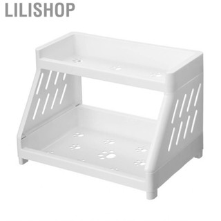 Lilishop Small Desk Shelf Organizer  Desktop Storage Rack Multipurpose Layered 2 Tier for Office Jewelry