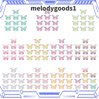 Melodygoods1 ต่างหูเรซิ่น รูปผีเสื้อ DIY อุปกรณ์เสริม สําหรับตกแต่งโทรศัพท์มือถือ 10 ชิ้น