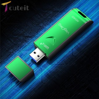 Tcuteit การ์ดรับสัญญาณเครือข่ายไร้สาย USB 3.0 5Dbi 2400Mbps