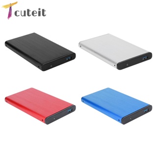 Tcuteit กล่องฮาร์ดไดรฟ์ภายนอก อะลูมิเนียมอัลลอย USB 3.0 6Gbps 2.5 นิ้ว HDD