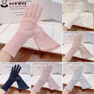 Wonder ถุงมือผ้าฝ้าย สีพื้น แฟชั่นฤดูร้อน