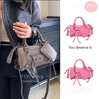 [YiYi] กระเป๋าถือ ประดับหมุด สีชมพู สีเขียว สําหรับรถจักรยานยนต์
