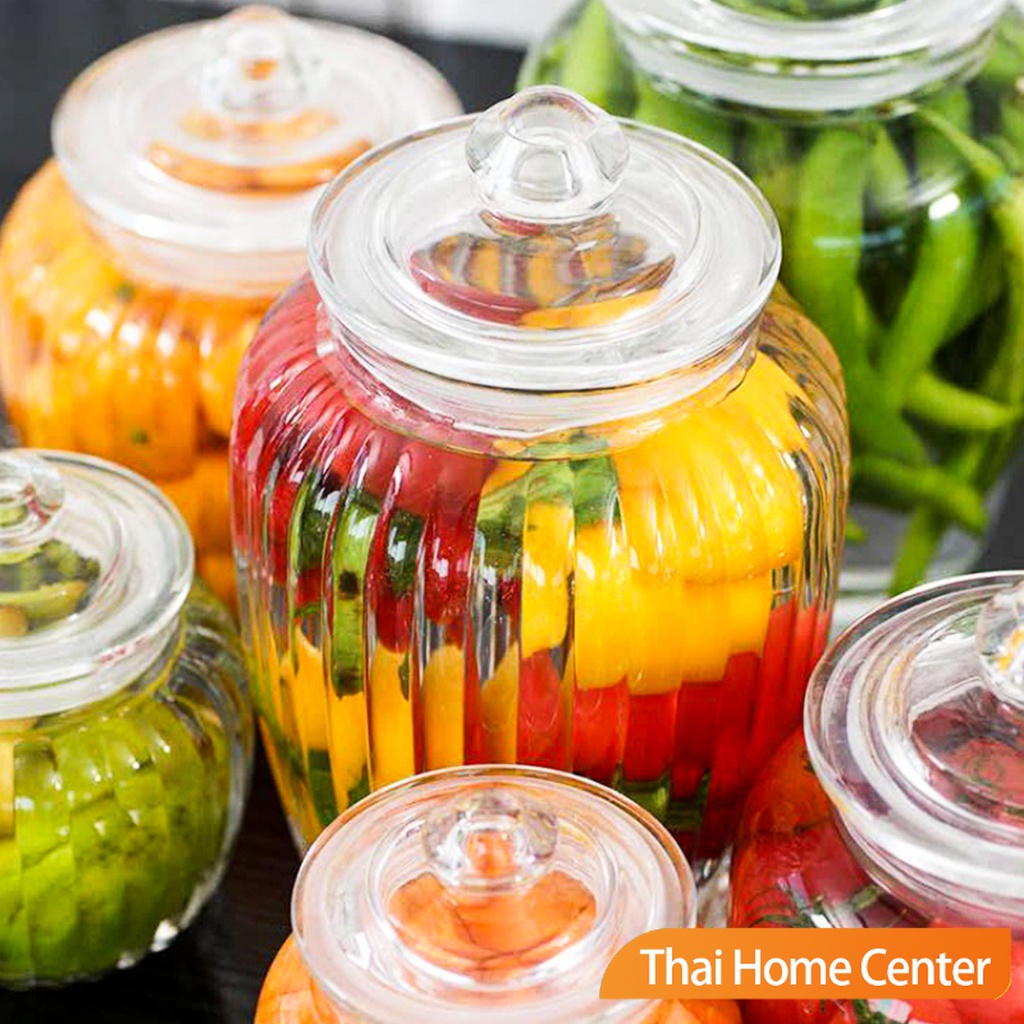 โหลแก้วใหญ่ ใส กระปุกหัวไชเท้าดอง ฝาปิดผนึกได้ดี สวยๆ โถใส่ดองเหล้า/น้ำจิ้ม/ใส่ยา ผักผลไม้หมัก glass canister - รูปที่ 5