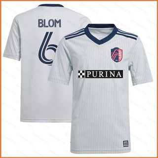 Fb MLS Njabulo Blom St Louis City SC Jersey Youth เสื้อยืดแขนสั้น สีเทา พลัสไซซ์