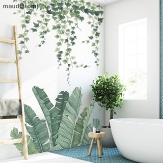 สติกเกอร์ไวนิล Maud Green Leaves สําหรับตกแต่งผนังบ้าน ห้องนั่งเล่น EN