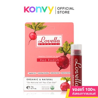 Lovella Organics Red Radish Healthy Tinted Lip Balm 5g.