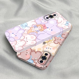 เคสโทรศัพท์มือถือ PC แข็ง ปิดด้านหลัง ลายหมีน่ารัก แวววาว สําหรับ Huawei Nova 10 Pro 9 SE 7 7i 7 Pro SE 6 SE 4 P20 P30 P40 Lite Mate 20