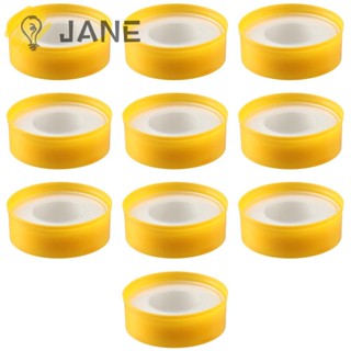 Jane เทปซีลหัวฝักบัว PTFE แบบยืดหยุ่น กันรั่วซึม สําหรับหัวฝักบัวอาบน้ํา 10 แพ็ค