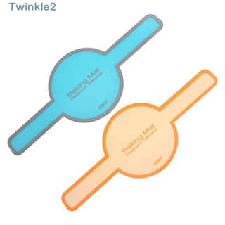 Twinkle แผ่นซิลิโคน ด้ามจับยาว 8.3 นิ้ว ไม่เหนียวติด ทําความสะอาดง่าย สีส้ม ฟ้า สําหรับทําขนมปัง เบเกอรี่ 2 ชิ้น