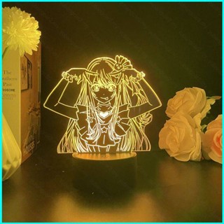 โคมไฟกลางคืน LED รูปการ์ตูนอนิเมะ Oshi no Ko 3d ชาร์จ USB สําหรับตกแต่งบ้าน วันเกิด