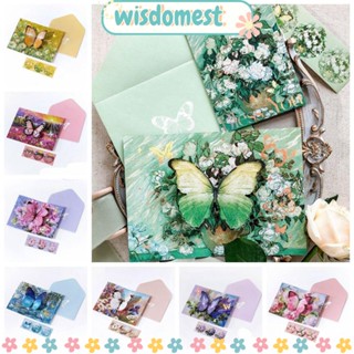 Wisdomest การ์ดอวยพร รูปผีเสื้อ หลากสี สําหรับตกแต่งบ้าน เทศกาล DIY