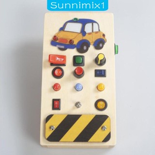 [Sunnimix1] บอร์ดไฟ LED เกมกระดานไม้ ของเล่นเพื่อประสาทสัมผัส ของขวัญวันเกิด สําหรับเด็กผู้ชาย และเด็กผู้หญิง