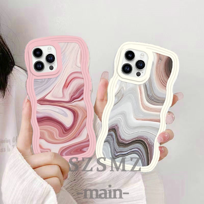 BLD| เคส สำหรับ OPPO A1K A3S A12E A5S A7 A12 A11K A15 A15S A16 A17 A17K A5 A9 2020 A31 A33 A53 A52A92 A54 A55 A57 A71 A74 A76 A77S A78 A83 A95 A96 F1S F5 Youth F7 F9 F11 Pro Soft Marble Water Ripple Wave Edge Phone Case Cover