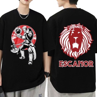 เสื้อยืดลําลอง พิมพ์ลายกราฟิกสิงโต The Seven Deadly Sins Escanor แฟชั่นฤดูร้อน สไตล์ญี่ปุ่น    