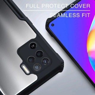 Phone Case For OPPO A54 4G A94 Reno 5F Transparent Glass Acrylic Casing Back Cover Clear View Shockproof Anti-knock Bumper Soft TPU Edge Cover Shell