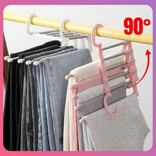 Creative Multifunctional Pants Storage Rack A สะดวกและ SpaceSaving Closet ออแกไนเซอร์ Practical Trouser Storage Rack Spacesaving Versatile Closet Adjustable Pants Hanger [COD]