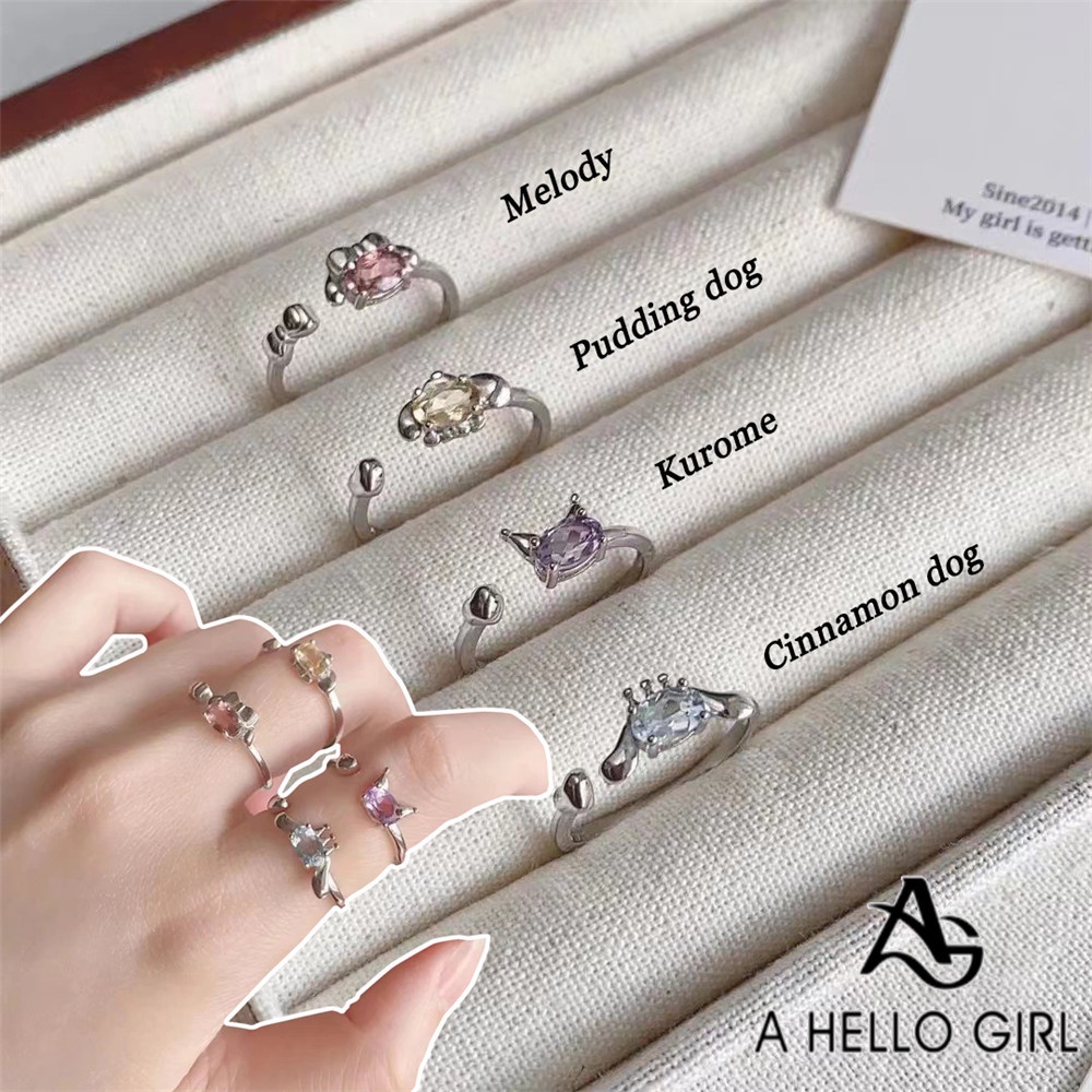 A HELLO GIRL แหวนนิ้วชี้ อเนกประสงค์ ลายการ์ตูน Sanrio น่ารัก หรูหรา แบบเรียบง่าย สําหรับผู้หญิง