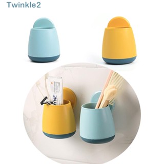 Twinkle ถ้วยดูดพลาสติก ถอดออกได้ หลายสี สําหรับวางแปรงสีฟัน ในห้องน้ํา ห้องครัว 3 ชิ้น