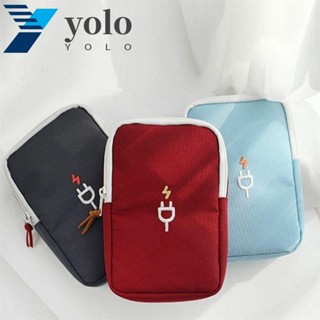 Yolo กระเป๋าจัดเก็บสายหูฟัง สาย USB กันน้ํา มีซิป สําหรับเดินทาง