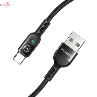 Nedfs สายชาร์จ USB Type C แบบสปริงถัก ทนทาน ชาร์จเร็ว