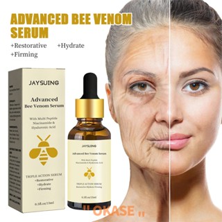 Jaysuing Bee Venom Essence ช่วยลดริ้วรอยซ่อมแซมริ้วรอยและให้ความชุ่มชื้นเพื่อผิวกระชับและกระจ่างใส เซรั่มต่อต้านริ้วรอยเพื่อผิวอ่อนเยาว์ โซลูชันการดูแลผิวตามธรรมชาติ [ลดราคา]