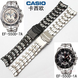 Casio สายนาฬิกาข้อมือสเตนเลส 5147 EF-550 22 มม. สีดํา สําหรับผู้ชาย