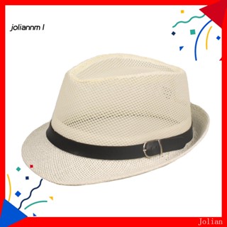 [JM] Fedora หมวกปีกกว้าง ผ้าตาข่าย กันแดด โปรไฟล์ต่ํา สีพื้น เหมาะกับฤดูใบไม้ผลิ ฤดูร้อน สําหรับผู้ชาย