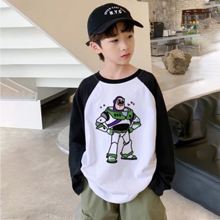 เสื้อยืดแขนยาว พิมพ์ลาย Buzz Lightyear Toy Story สําหรับเด็กผู้ชาย และเด็กผู้หญิง