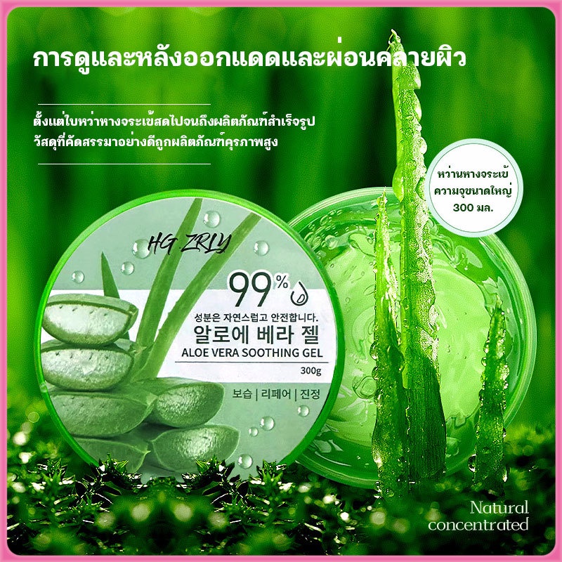 เเจลว่านหางจระเข้ Aloe Vera 99% 300ml ว่านหางจระเข้ เนื้อเจลเข้มข้น ซึมซาบไว ไม่เหนียวเหนอะหนะ